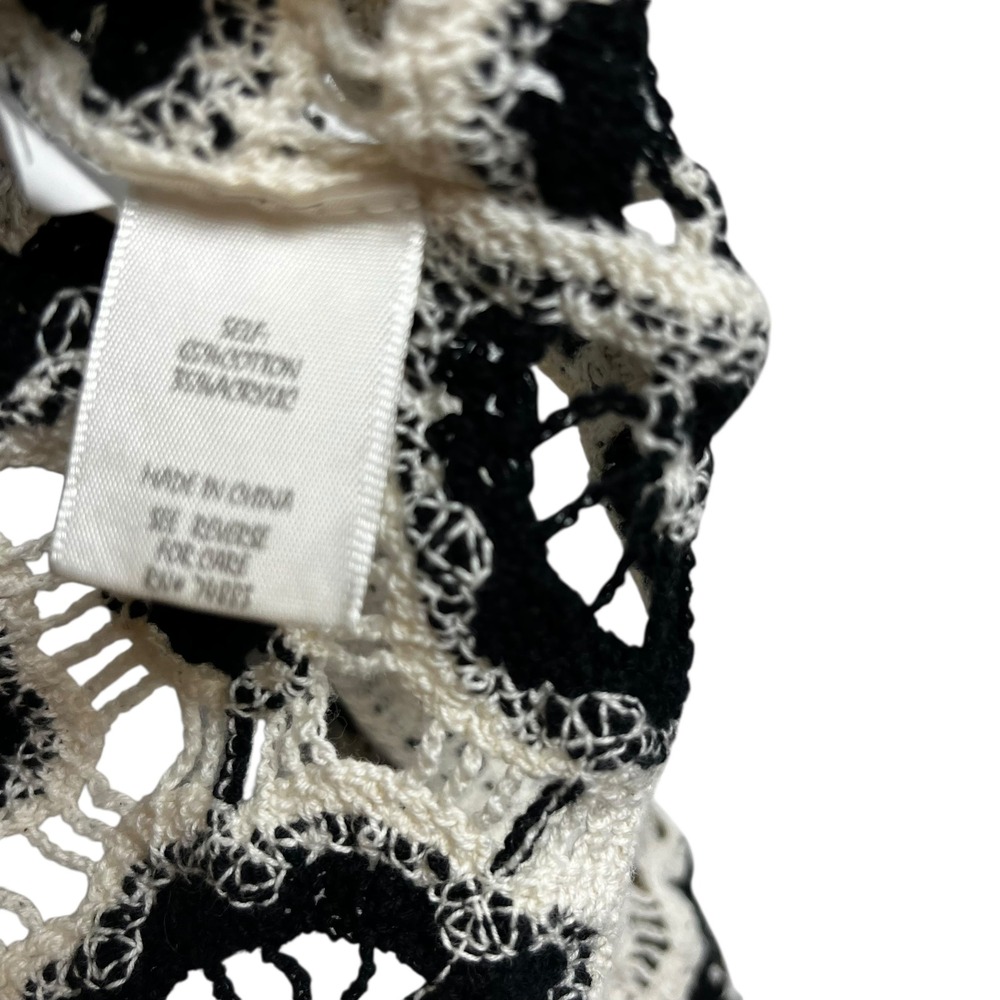 ADIVA Black White Floral Crochet Granny Square Long Sleeve Sweater‎ Boho S - Picture 5 of 7